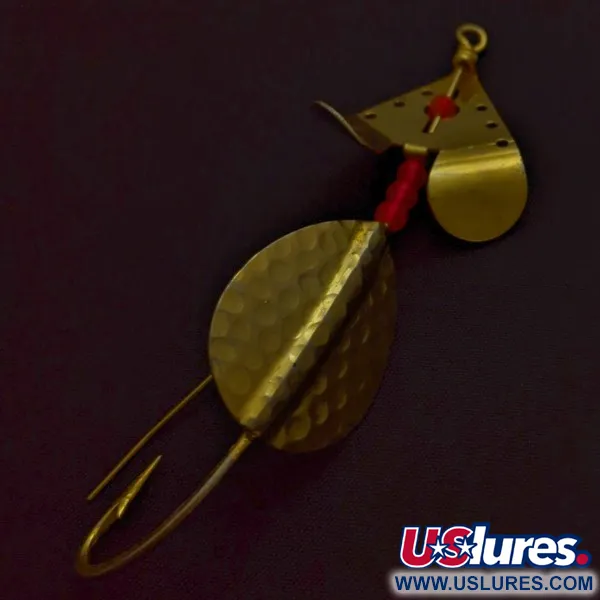 Vintage  Lindy / Little Joe Lindy Skitter-Buzz Weedless , 1/4oz red/gold fishing spoon #24094