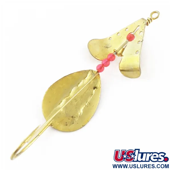 Vintage  Lindy / Little Joe Lindy Skitter-Buzz Weedless , 1/4oz red/gold fishing spoon #24094