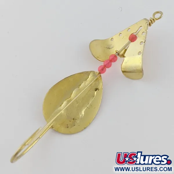 Vintage  Lindy / Little Joe Lindy Skitter-Buzz Weedless , 1/4oz red/gold fishing spoon #24094
