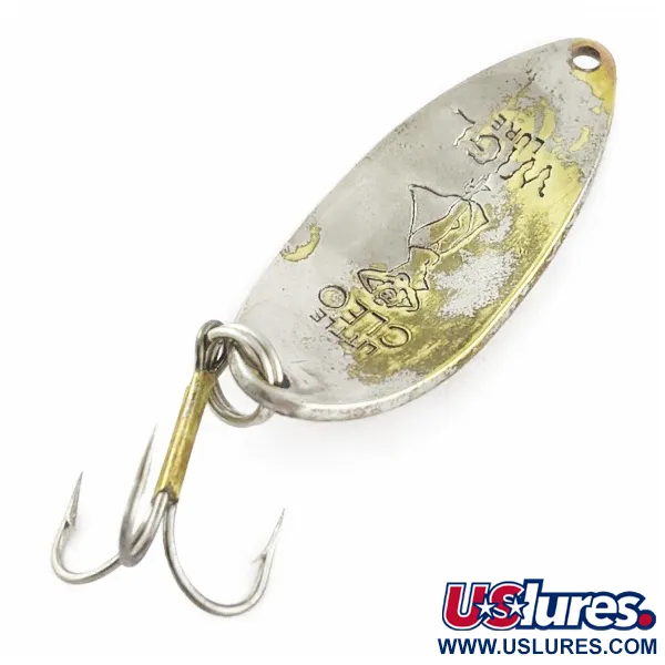 Vintage  Seneca Little Cleo (Hula Girl), 1/2oz Nickel / Brass fishing spoon #24102