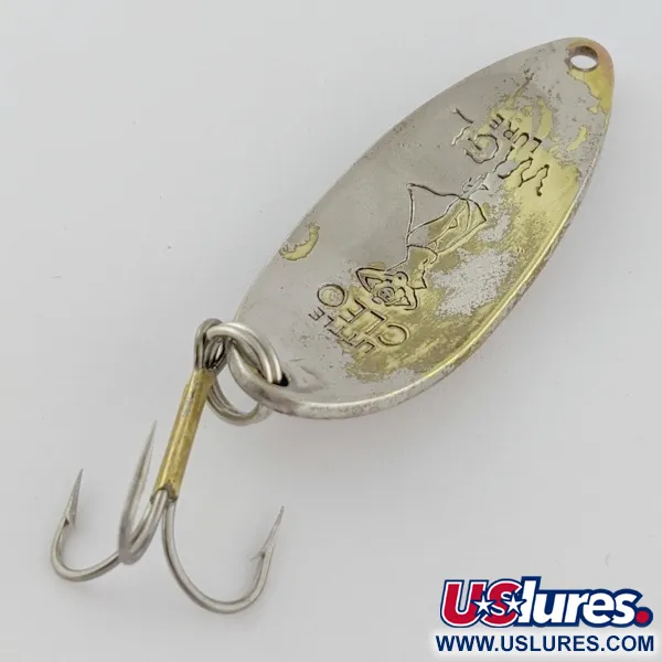 Vintage  Seneca Little Cleo (Hula Girl), 1/2oz Nickel / Brass fishing spoon #24102