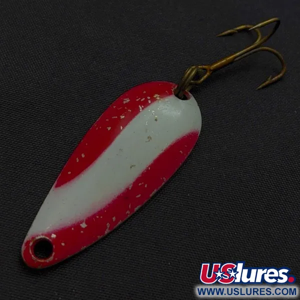 Vintage   Dura Pack Spoon, 3/16oz Nickel/Red/White fishing spoon #24110