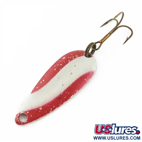 Vintage   Dura Pack Spoon, 3/16oz Nickel/Red/White fishing spoon #24110