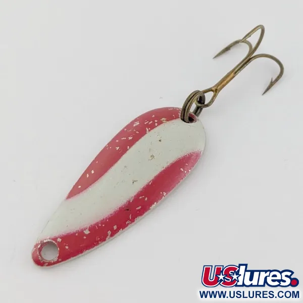 Vintage   Dura Pack Spoon, 3/16oz Nickel/Red/White fishing spoon #24110