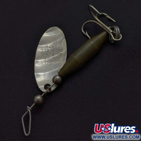 Vintage   Glen Evans Shyster, 1/4oz white/nickel spinning lure #24118
