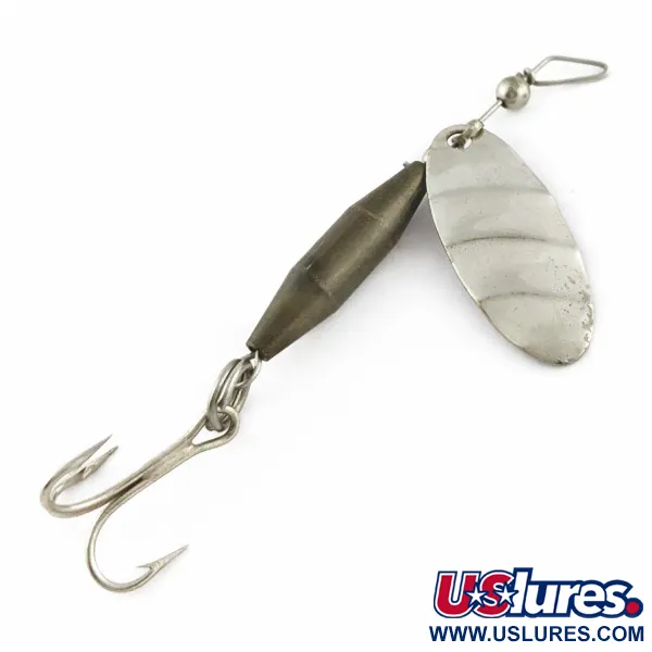 Vintage   Glen Evans Shyster, 1/4oz white/nickel spinning lure #24118
