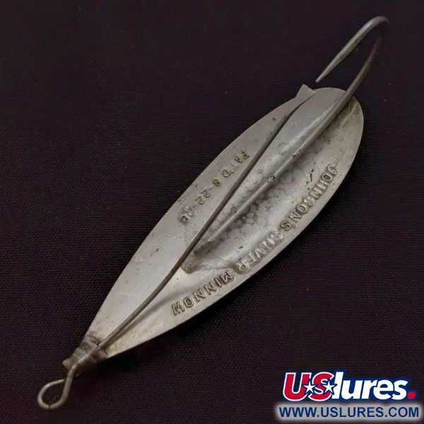 Vintage   Johnson Silver Minnow Weedless, 2/5oz silver fishing spoon #24129