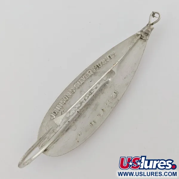 Vintage   Johnson Silver Minnow Weedless, 2/5oz silver fishing spoon #24129