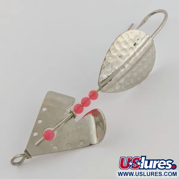 Vintage  Lindy / Little Joe Lindy Skitter-Buzz Weedless , 1/4oz Red/Nickel fishing spoon #24146