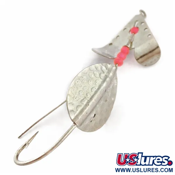 Vintage  Lindy / Little Joe Lindy Skitter-Buzz Weedless , 1/4oz Red/Nickel fishing spoon #24146