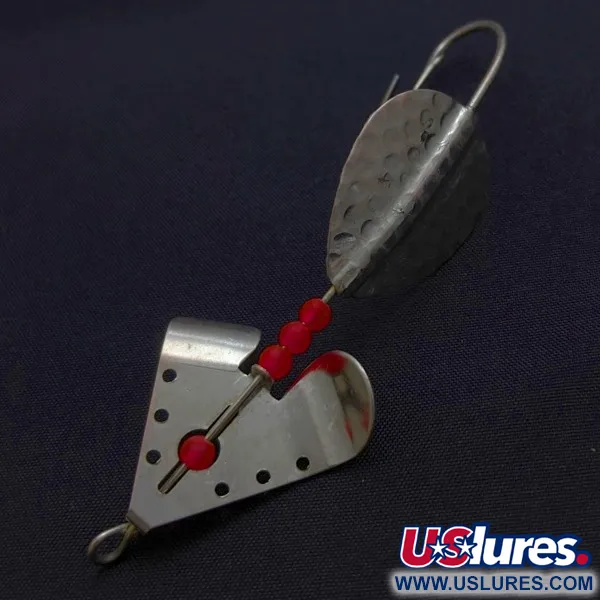 Vintage  Lindy / Little Joe Lindy Skitter-Buzz Weedless , 1/4oz Red/Nickel fishing spoon #24146