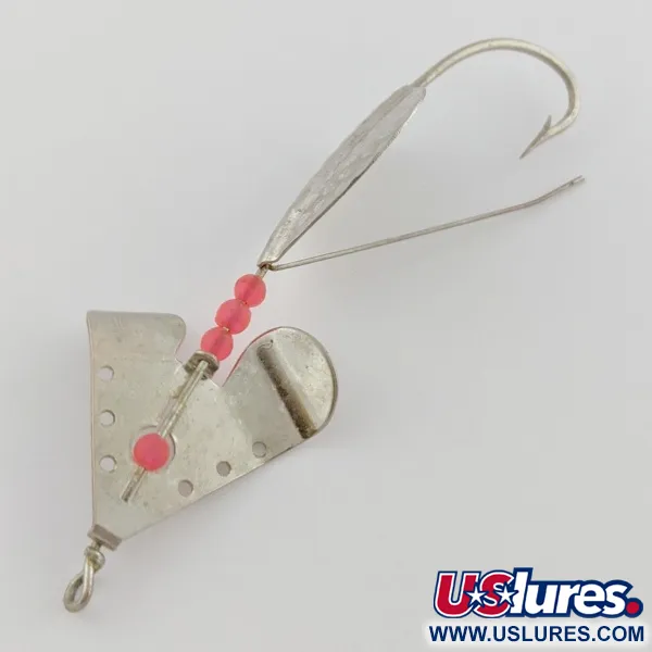 Vintage  Lindy / Little Joe Lindy Skitter-Buzz Weedless , 1/4oz Red/Nickel fishing spoon #24146