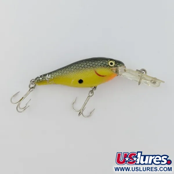 Vintage   Rebel Double Deep Shad, 3/16oz brown/yellow fishing lure #24155