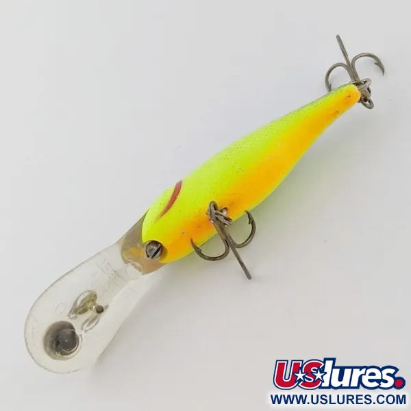 Vintage   Rebel Double Deep Shad, 3/16oz Chartreuse fishing lure #24156