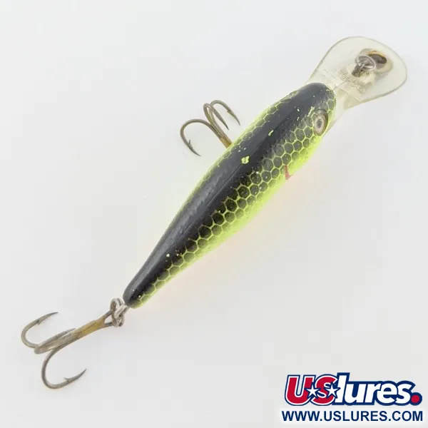 Vintage   Rebel Double Deep Shad, 3/16oz Chartreuse fishing lure #24156