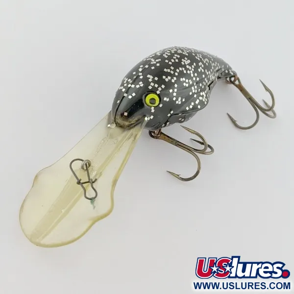 Vintage   Luhr Jensen Hot Lips Express, 2/5oz Black glitter fishing lure #24157