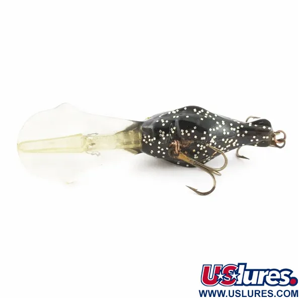 Vintage   Luhr Jensen Hot Lips Express, 2/5oz Black glitter fishing lure #24157