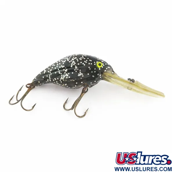 Vintage   Luhr Jensen Hot Lips Express, 2/5oz Black glitter fishing lure #24157