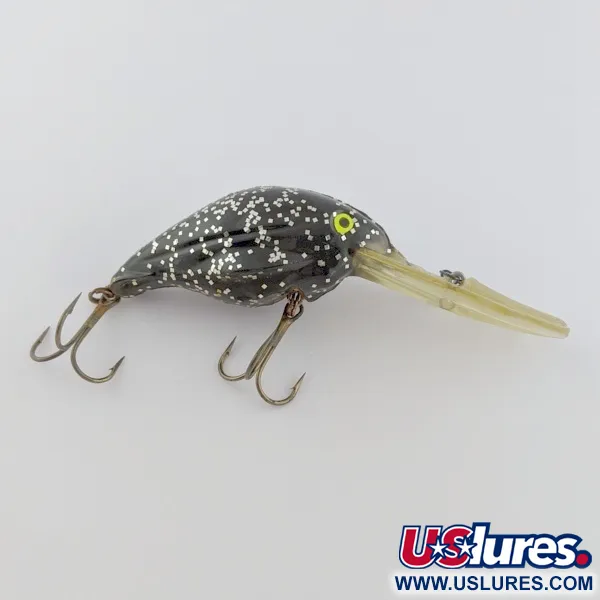Vintage   Luhr Jensen Hot Lips Express, 2/5oz Black glitter fishing lure #24157
