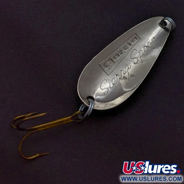 Vintage  Abu Garcia  Garcia Sierra Spoon, 2/5oz Silver fishing spoon #24169