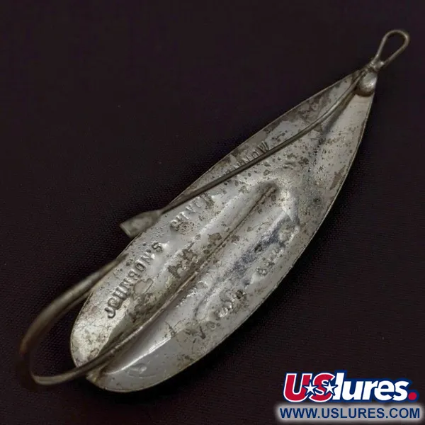 Vintage   Johnson Silver Minnow Weedless, 3/4oz silver fishing spoon #24170