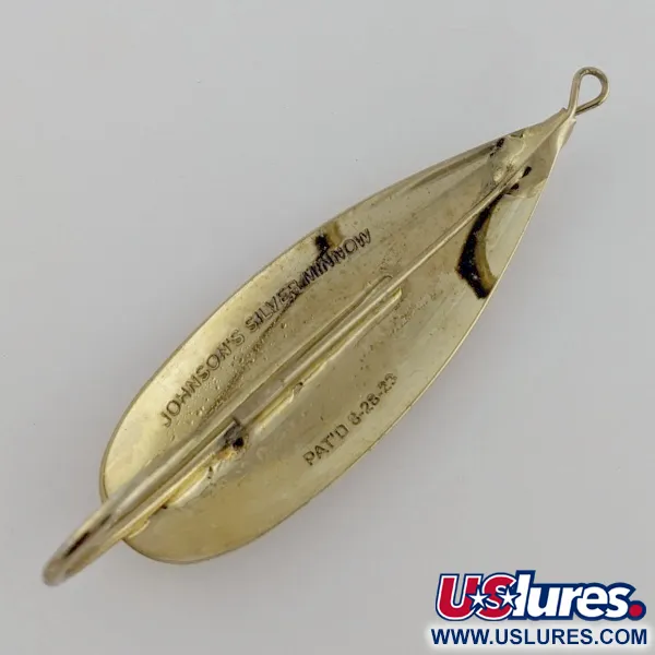 Vintage   Johnson Silver Minnow Weedless, 3/4oz gold fishing spoon #24171