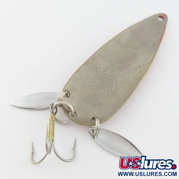 Vintage  Marathon Bait Company Marathon, 3/5oz white/red fishing spoon #24180