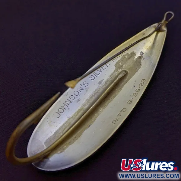 Vintage   Johnson Silver Minnow, 1oz silver/gold fishing spoon #24182