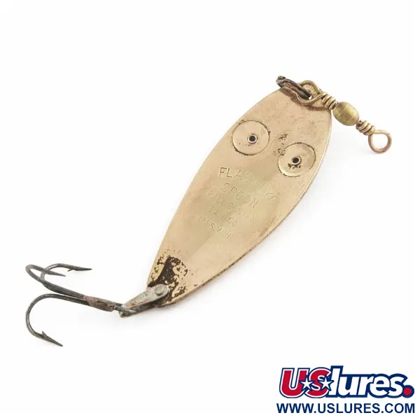 Vintage   Paul Bunyan Flash eye spoon, 3/5oz coppe/red eyes fishing spoon #24183