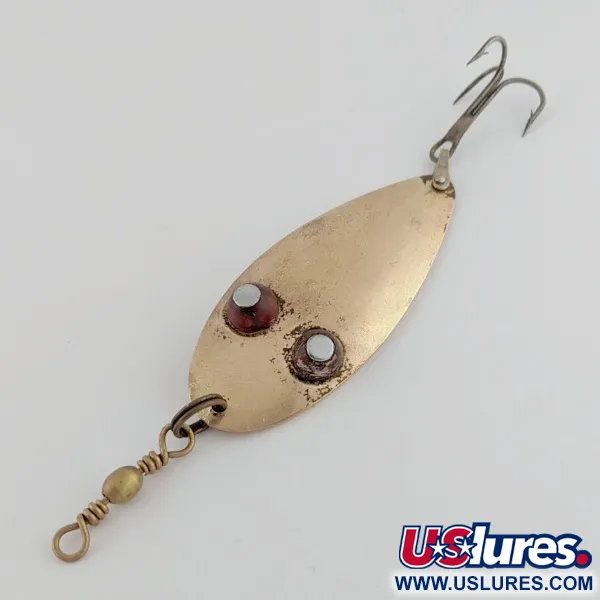 Vintage   Paul Bunyan Flash eye spoon, 3/5oz coppe/red eyes fishing spoon #24183