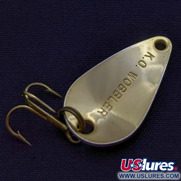 Vintage   Acme K.O. Wobbler, 1/8oz white/black/gold fishing spoon #24191
