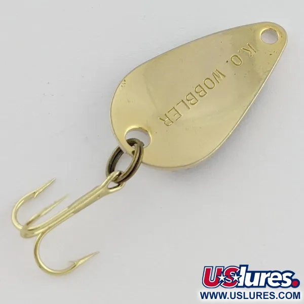 Vintage   Acme K.O. Wobbler, 1/8oz white/black/gold fishing spoon #24191