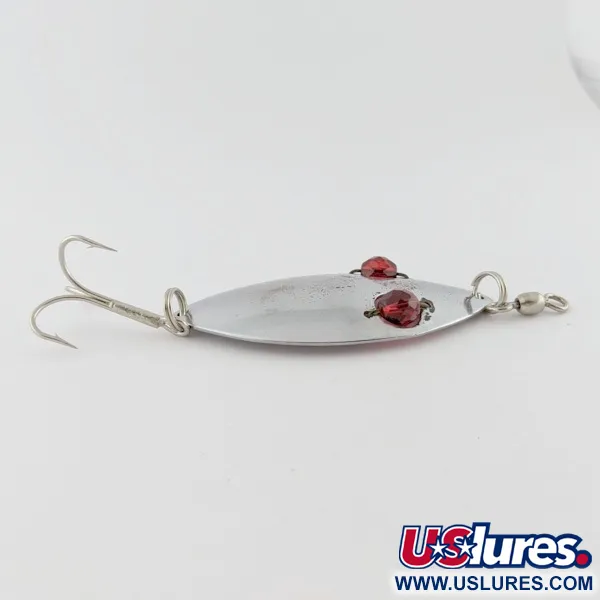 Vintage   Hofschneider Red Eye Wiggler, 1oz nickel/red fishing spoon #24196