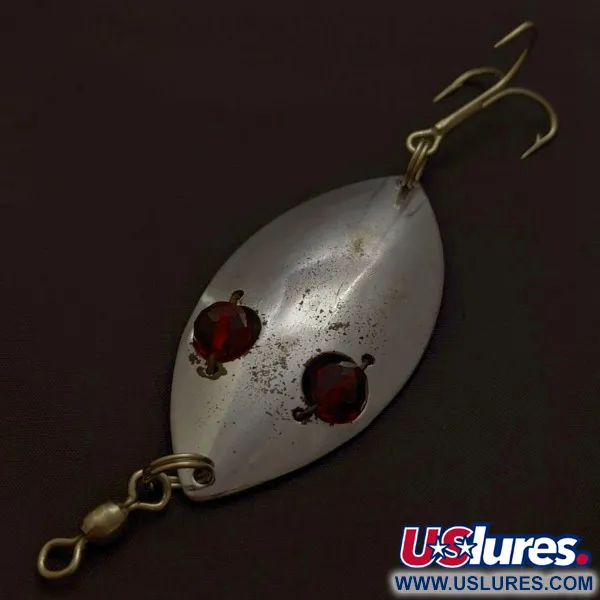 Vintage   Hofschneider Red Eye Wiggler, 1oz nickel/red fishing spoon #24196