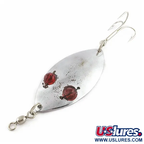 Vintage   Hofschneider Red Eye Wiggler, 1oz nickel/red fishing spoon #24196