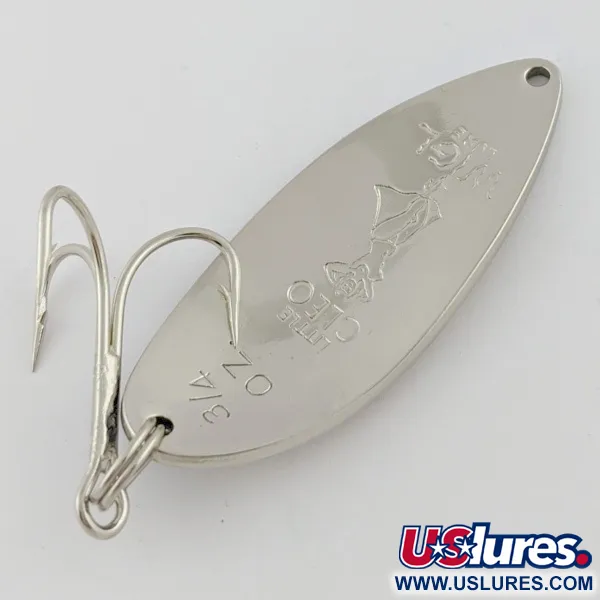 Vintage  Seneca Little Cleo (Hula Girl), 3/4oz nickel/blue fishing spoon #24198