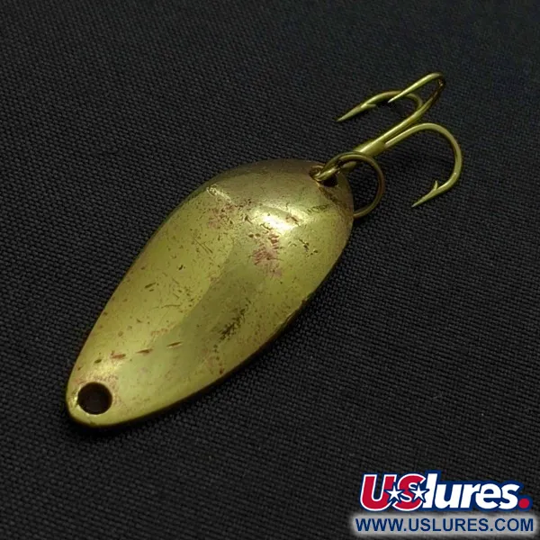 Vintage  Luhr Jensen Lil' Kroc (Krocodile Stubby), 3/16oz brass fishing spoon #24208
