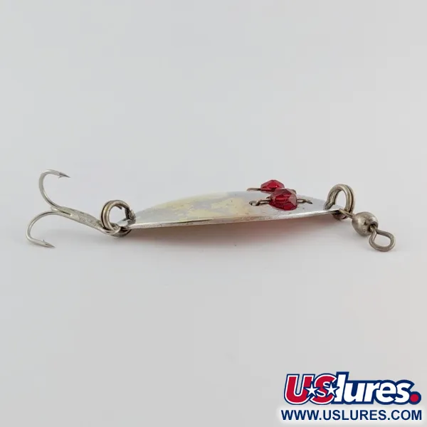 Vintage   Hofschneider Red Eye Junior, 1/4oz silver/brass/red eyes fishing spoon #24210