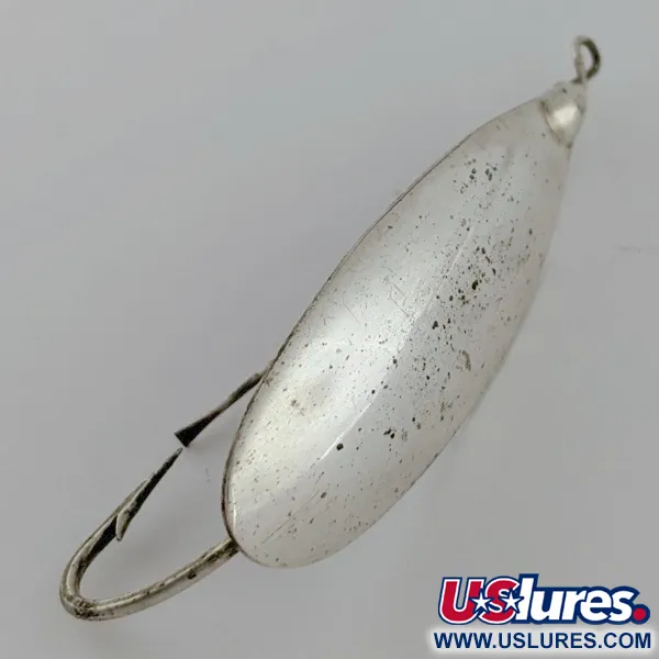 Vintage   Johnson Silver Minnow Weedless, 1/3oz nickel fishing spoon #24217