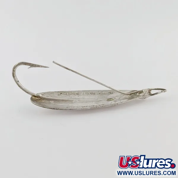 Vintage   Johnson Silver Minnow Weedless, 1/3oz nickel fishing spoon #24217