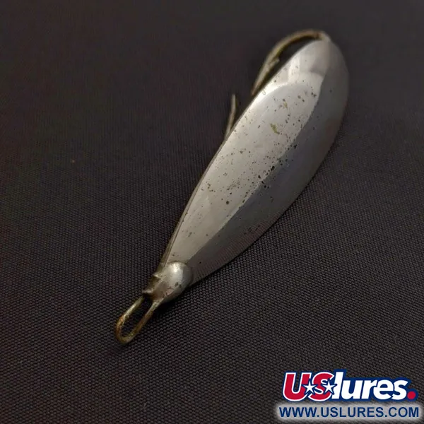 Vintage   Johnson Silver Minnow Weedless, 1/3oz nickel fishing spoon #24217