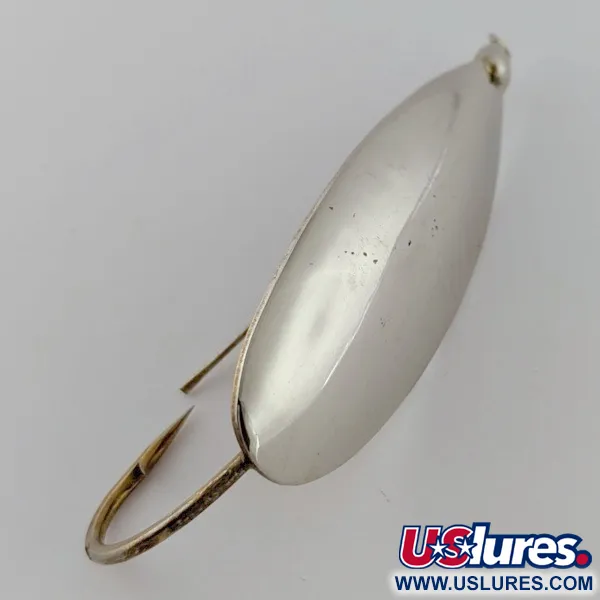 Vintage   Johnson Silver Minnow Weedless, 2/5oz silver/brass fishing spoon #24219