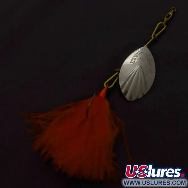 Vintage  Other G.M. Skinner 4 ( pat. Canada 1874), 1/4oz nickel/red spinning lure #24225