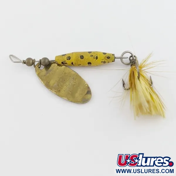 Vintage   Glen Evans Shyster, 1/4oz yellow/gold spinning lure #24227