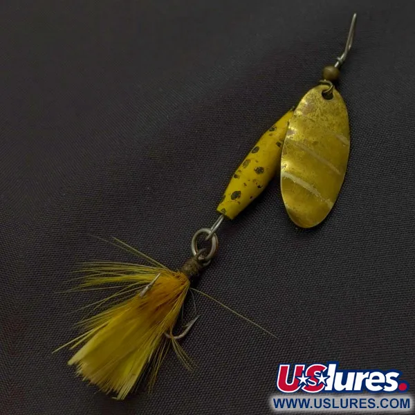 Vintage   Glen Evans Shyster, 1/4oz yellow/gold spinning lure #24227