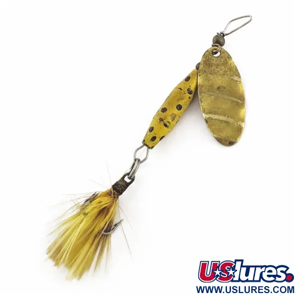 Vintage   Glen Evans Shyster, 1/4oz yellow/gold spinning lure #24227