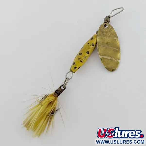 Vintage   Glen Evans Shyster, 1/4oz yellow/gold spinning lure #24227