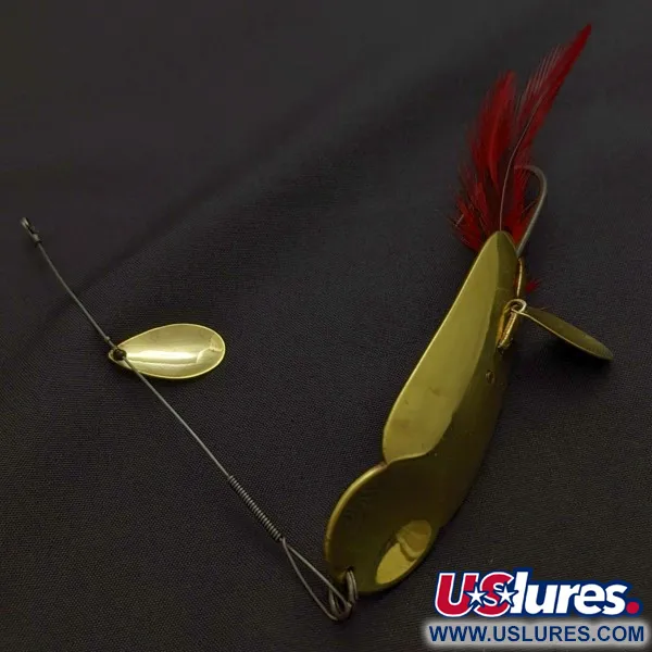Vintage   Heddon King Stanley, 3/4oz Gold/red fishing spoon #24228