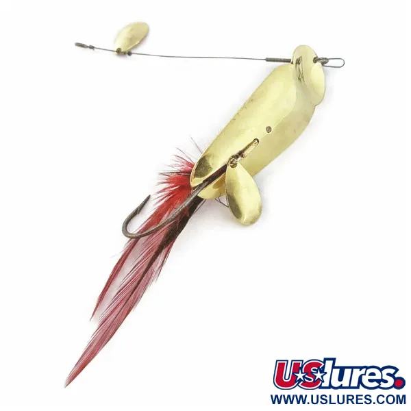 Vintage   Heddon King Stanley, 3/4oz Gold/red fishing spoon #24228
