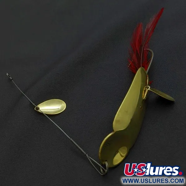 Vintage   Heddon King Stanley, 3/4oz Gold/red fishing spoon #24228
